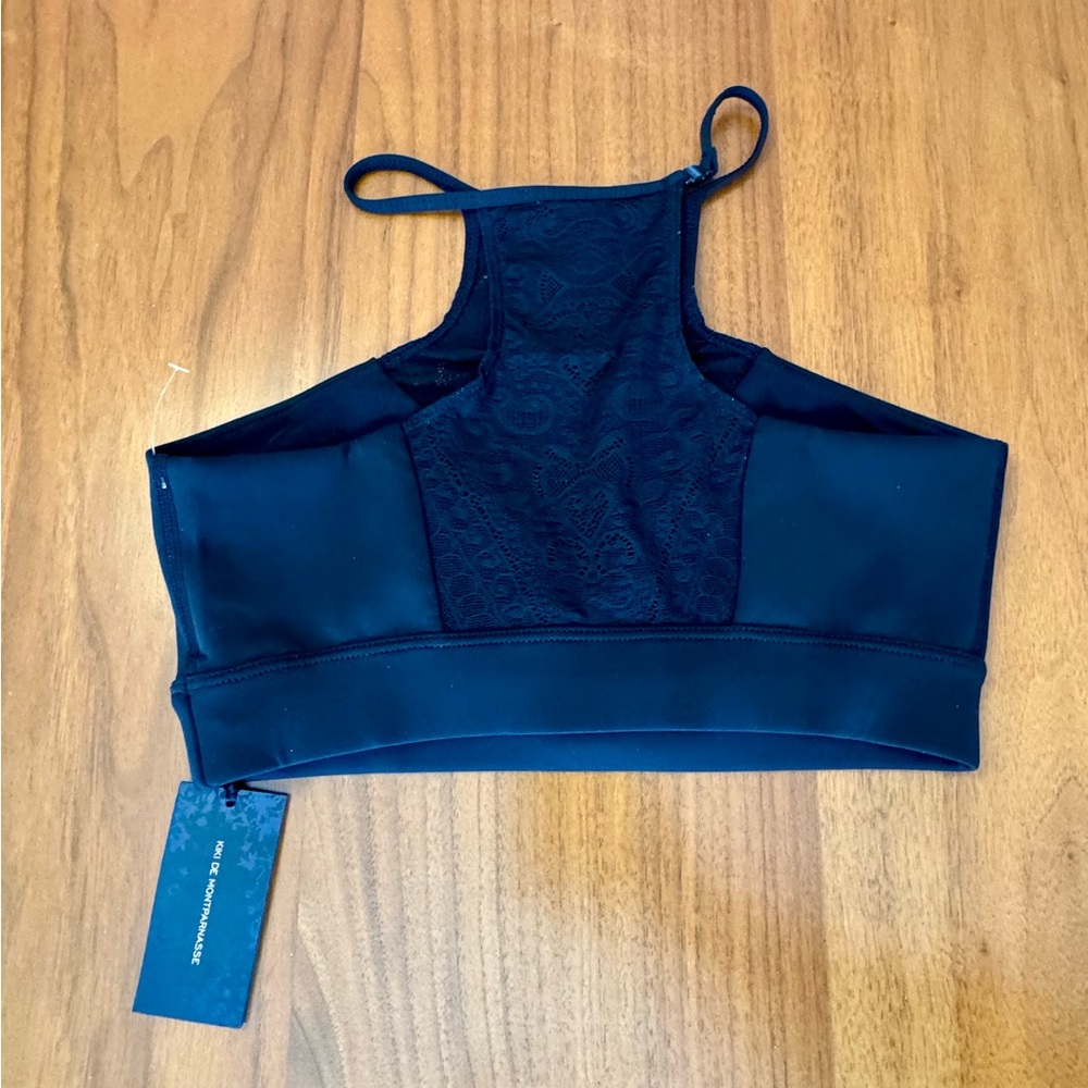Kiki de Montparnasse Black Lace Athleisure Bralette, Size XS NWT - Picture 4 of 9